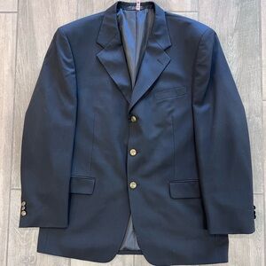 Men’s Jones New York 100% Wool Black Single Breasted Blazer Sports Coat 42 R